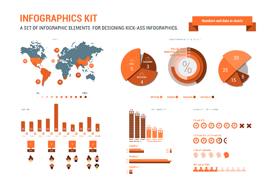 Infografía con gráficos estadísticos