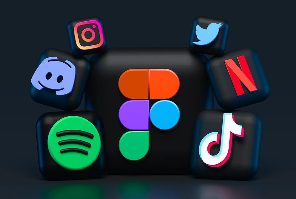 Iconos redes sociales, netflix, spotify,..